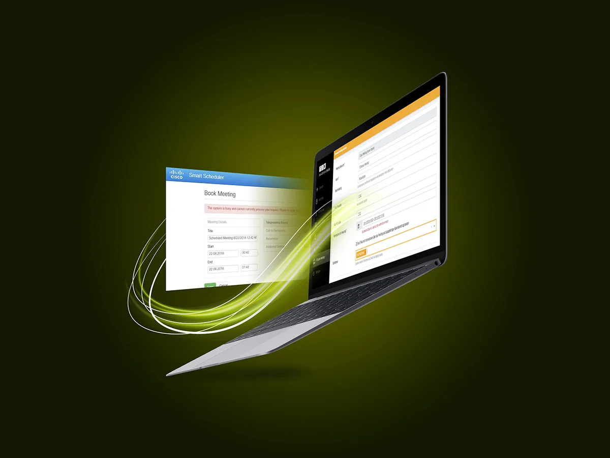 VCHRONOS® Raumbuchungssystem auf Laptop-Bildschirm